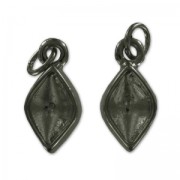 Castone pendente doppia faccia  4230 14x9 mm black nickel