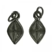 Castone pendente doppia faccia  4230 14x9 mm black nickel