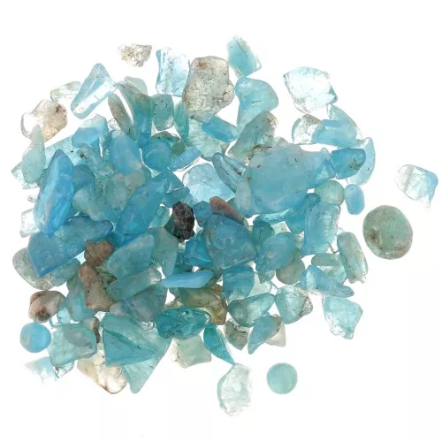Sacchetto di mini pietre arrotolate - Scaglie di pietra non perforate - Apatite x20g