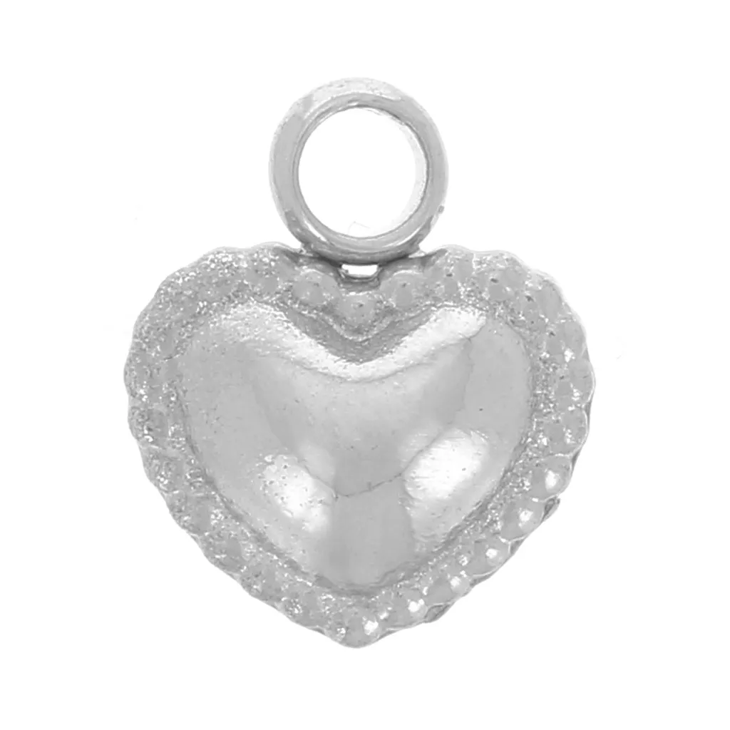Pendente forma di cuore martellato 18x17 mm - Acciaio inox 304L oro x1 - Perles & Co