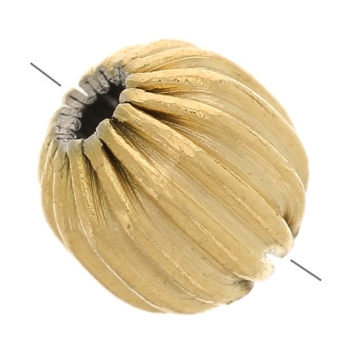 Perla rotonda da 6 mm con striature - acciaio inossidabile 304 Dorato x1