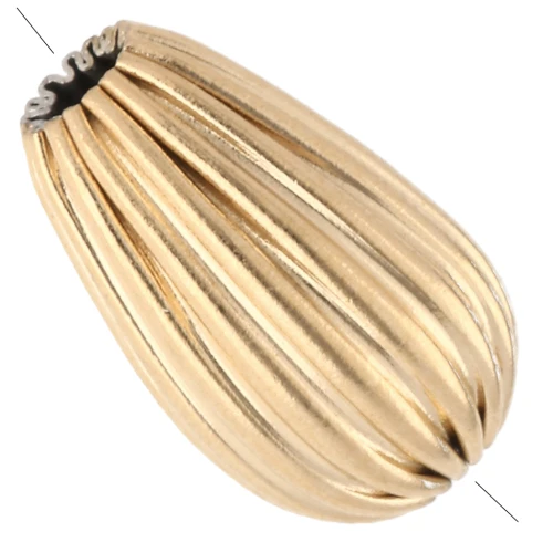 Perlina scanalata 9,5x6 mm - Acciaio inossidabile 304 Gold x1