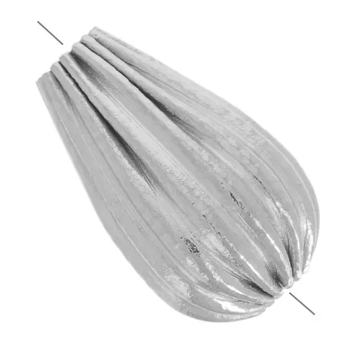 Perlina a coste 10x6 mm - Acciaio inox 316L x1