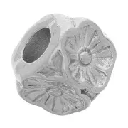 Perla cubica a motivo floreale 5,5 mm - Acciaio inossidabile 316L x1