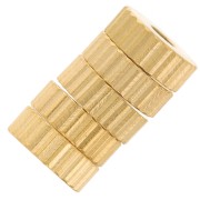 Perline striate da 6 mm - Acciaio inossidabile 316L dorato x5|raw }}