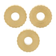 Perline striate da 6 mm - Acciaio inossidabile 316L dorato x5