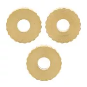 Perline striate da 6 mm - Acciaio inossidabile 316L dorato x5