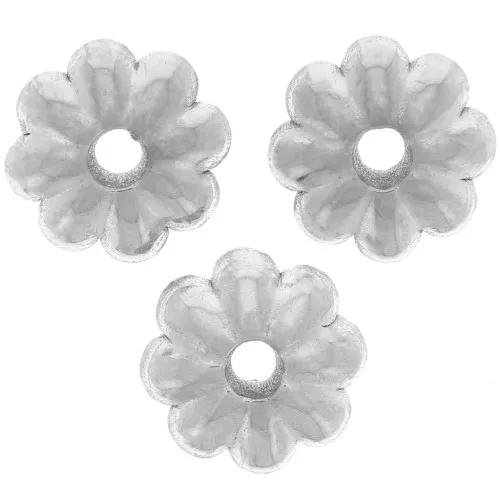 Perline rondelle a fiore 6 mm - Acciaio inossidabile 316L x4