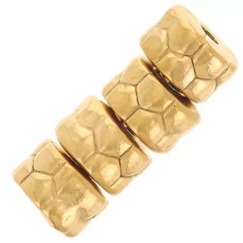 Perle di rondella lavorate 5 mm - acciaio inossidabile 304L dorato x4