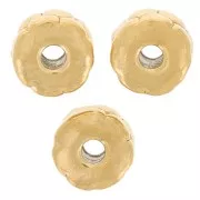 Perle di rondella lavorate 5 mm - acciaio inossidabile 304L dorato x4