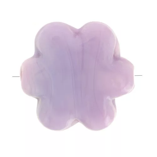 Perla fiore in vetro 17 mm - Lilla marmorizzato x1