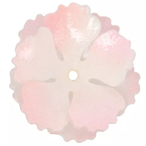 Pendente fiore acrilico a doppio petalo da 27 mm - Rosa perlato x1