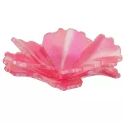 Pendente fiore acrilico a doppio petalo da 27 mm - Rosso perlato x1