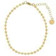 Bracciale con maglie a sfera da 3 mm - Acciaio inossidabile 304L dorato x17 cm