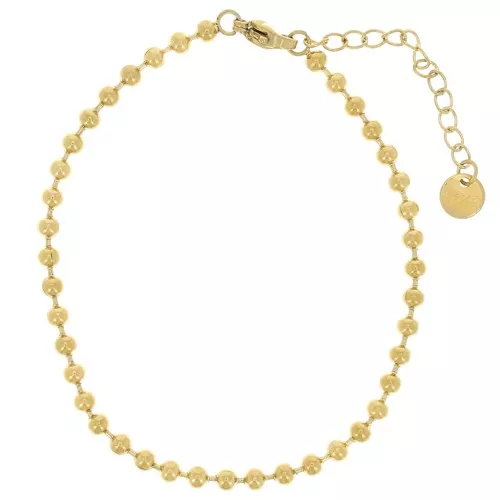Bracciale con maglie a sfera da 3 mm - Acciaio inossidabile 304L dorato x17 cm