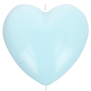 Perla cuore in resina opaca 26x27 mm - Blu pastello x1|raw }}