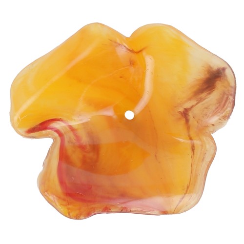 Pendente fiore 40 mm in resina trasparente - Albicocca marmorizzato x1