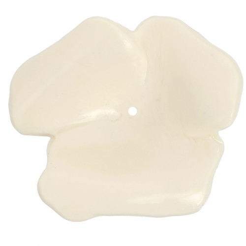 Pendente fiore 40 mm in resina opaca - Ecru x1