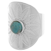 Anello etnico regolabile - cabochon da 6 mm - S. 52 a 58 - Acciaio inossidabile 316L