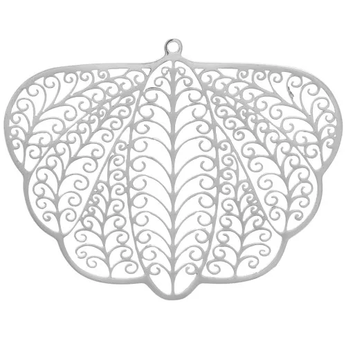 Pendenti in filigrana effetto farfalla 32x41 mm - Acciaio inossidabile 316L x2