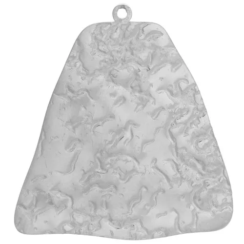Pendenti trapezio irregolare martellato 32x30 mm - Acciaio inossidabile 316L x2