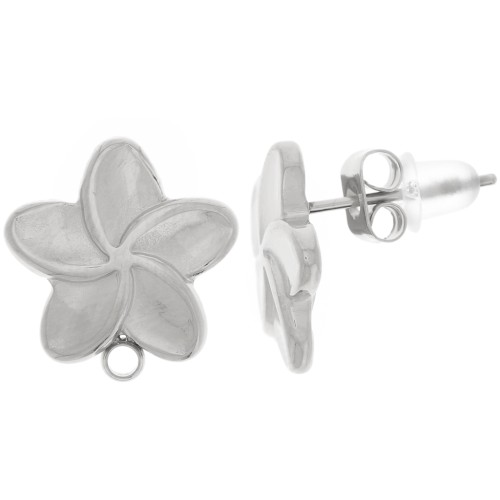 Orecchini a fiore - 13 mm - Acciaio inossidabile 304L x2