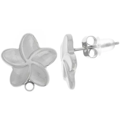 Orecchini a fiore - 13 mm - Acciaio inossidabile 304L x2
