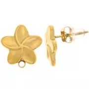 Orecchini a fiore - 13 mm - Acciaio inossidabile 304L dorato x2