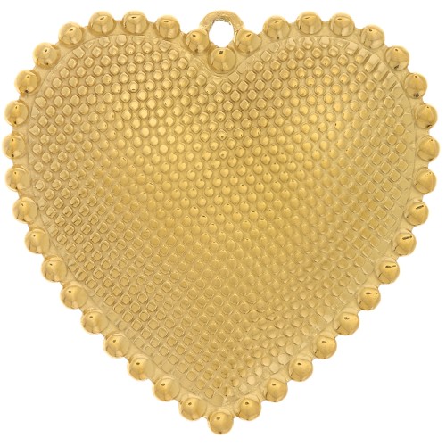 Pendenti forma di cuore 31x32 mm - Acciaio inossidabile 304L dorato x2