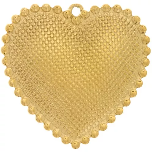 Pendenti forma di cuore 31x32 mm - Acciaio inossidabile 304L dorato x2