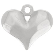 Pendente cuore martellato 14x16 mm - Placcatura in argento fine x1|raw }}