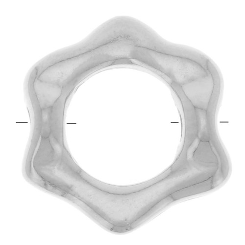 Perla fiore cava 13 mm - Placcatura argento fine x1