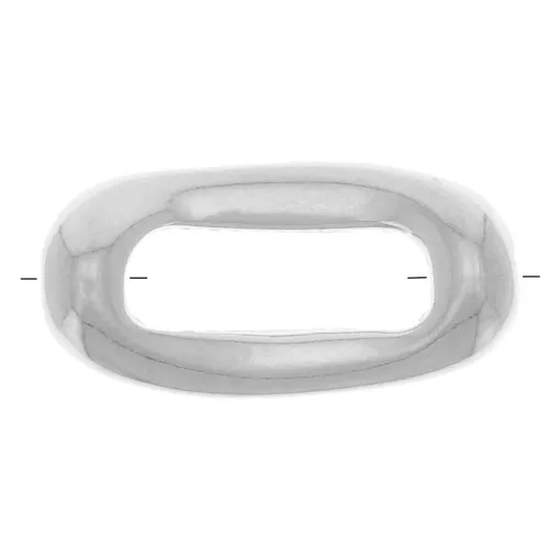 Perla cava rettangolare 13x6,5 mm - Placcatura argento fine x1