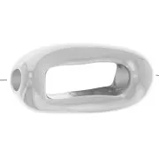 Perla cava rettangolare 13x6,5 mm - Placcatura argento fine x1