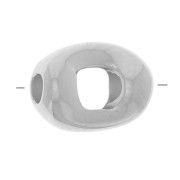 Perla cava rettangolare 8x6 mm - Placcatura argento fine x1