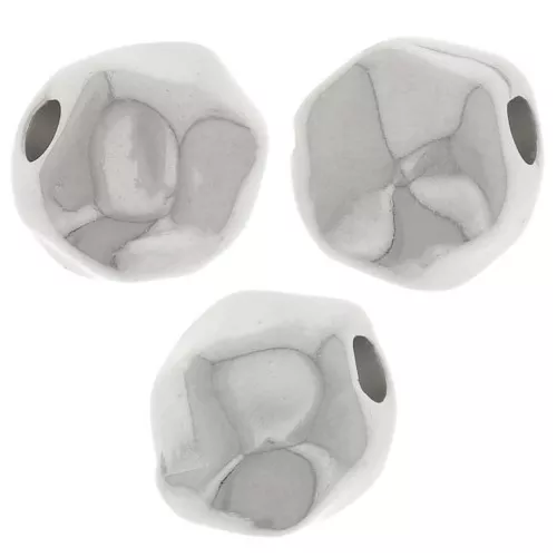 Perla rotonda irregolare 8 mm - Placcatura argento fine x1