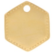 Ciondolo esagonale 13x12 mm - Dorato in oro fino x1