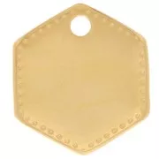 Ciondolo esagonale 13x12 mm - Dorato in oro fino x1