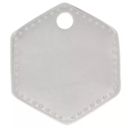 Ciondolo esagonale 13x12 mm - Placatura argento fino x1