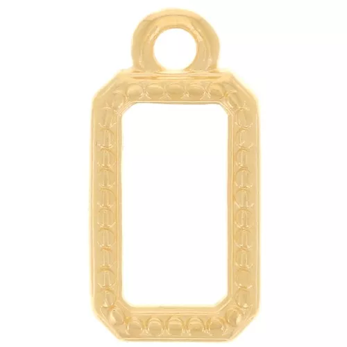 Ciondolo rettangolare 14x7 mm - Dorato in oro fino x1