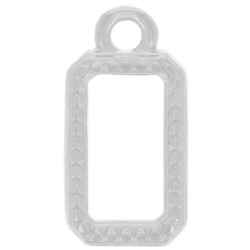 Ciondolo rettangolare 14x7 mm - Placcatura argento fine x1
