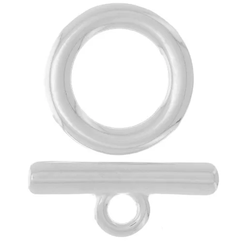 Chiusura a T per bracciale o collana - 25 mm - Placcato argentato x1