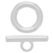 Chiusura a T per bracciale o collana - 15 mm - Placcato argentato x1