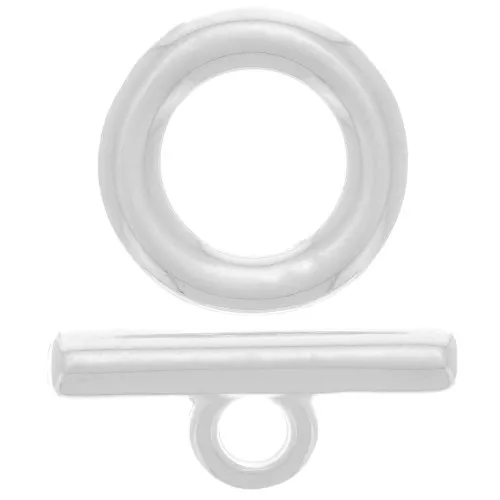 Chiusura a T per bracciale o collana - 15 mm - Placcato argentato x1