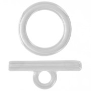 Chiusura a T per bracciale o collana - 19 mm - Placcato argentato x1