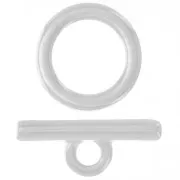 Chiusura a T per bracciale o collana - 19 mm - Placcato argentato x1