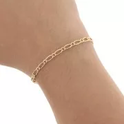 Catena a maglia piatte mm. 3.5 Dorato con oro fino x m. 1