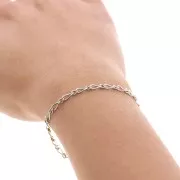 Catena a maglia piatte mm. 3.5 Rhodié x m. 1