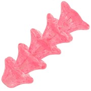 Perline di vetro a fiore 4x7 mm - Crystal Rose Fuchsia x20|raw }}