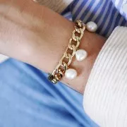 Catena in alluminio a maglia mm.  9x13 dorato x1m